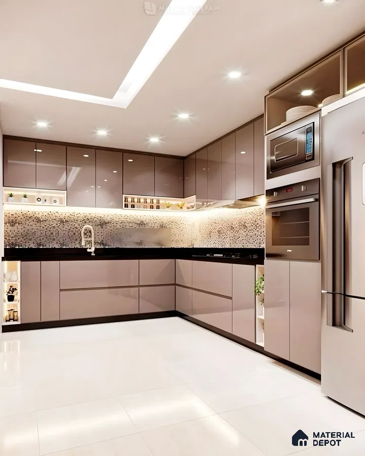 Sleek High Gloss Kitchen Design | Material Depot