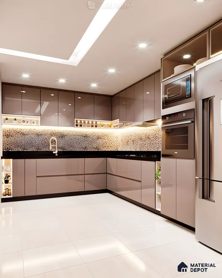 Sleek High Gloss Kitchen Design | Material Depot