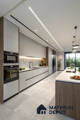 Sleek Linear Luxe: A Modern Kitchen With Minimalist Geometry & Matte Finishes | Material Depot