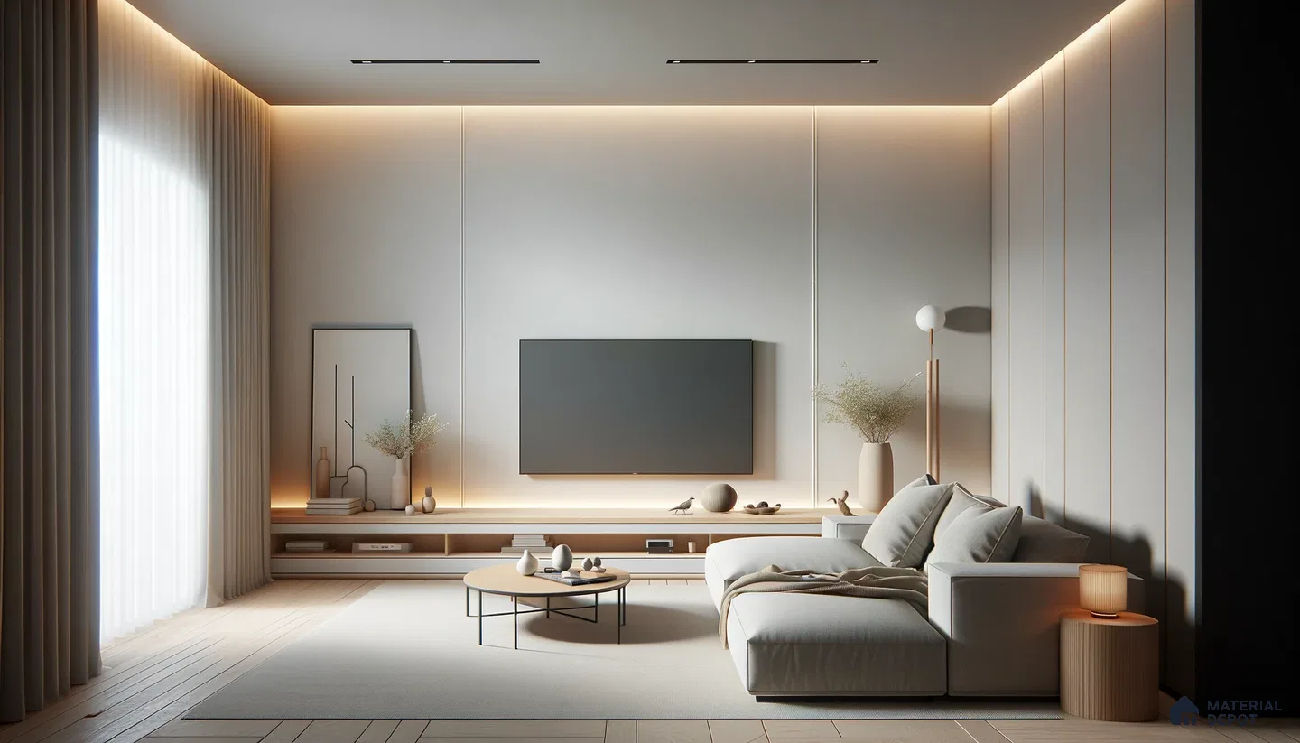 Sleek Minimalist Lounge with Refined Tones and Solid Laminates | Material Depot