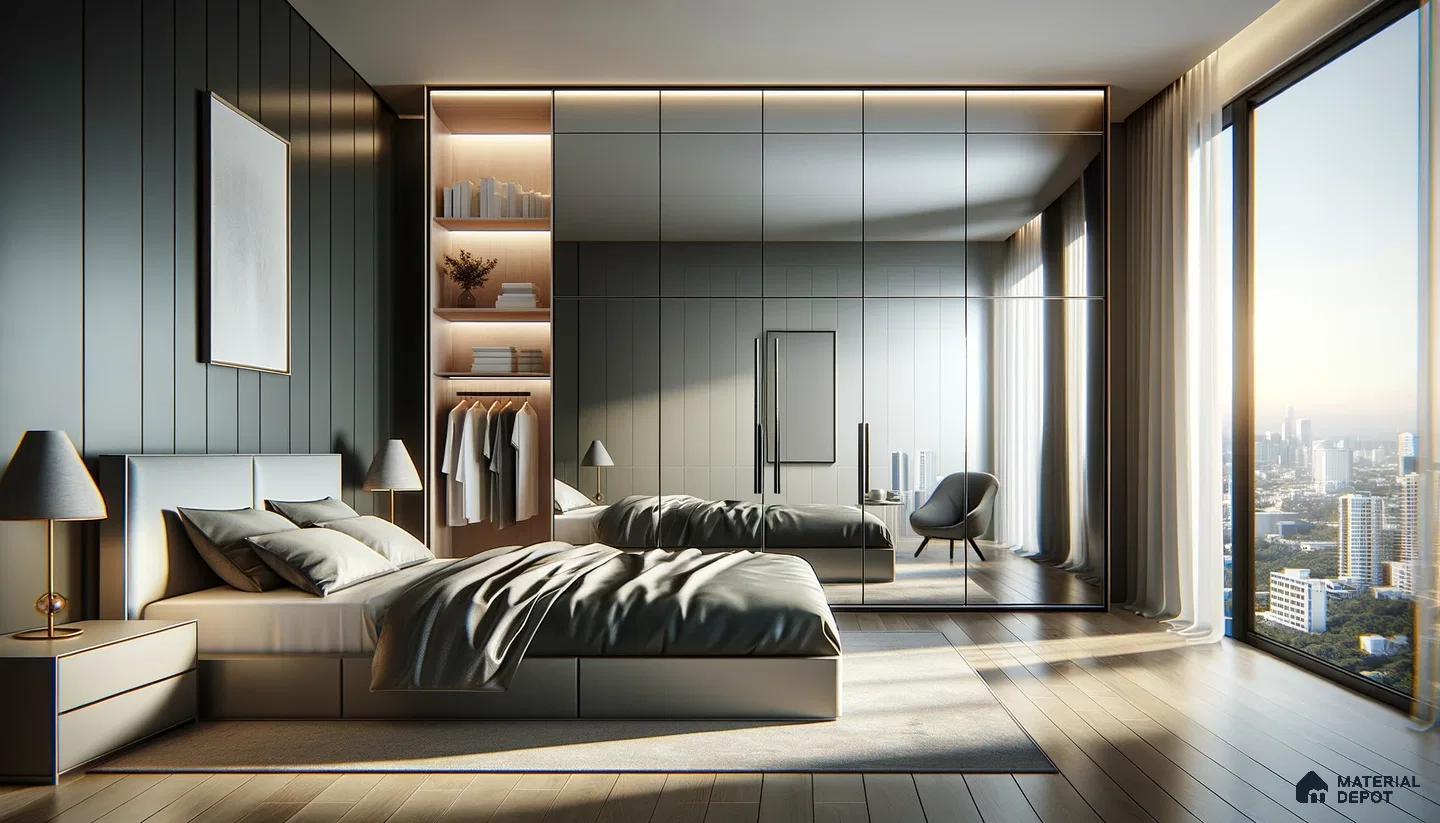 Sleek Modern Bedroom with Panoramic Views and Sophisticated Design | Material Depot