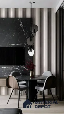 Sleek Modern Dining Corner with Marble Accents | Material Depot
