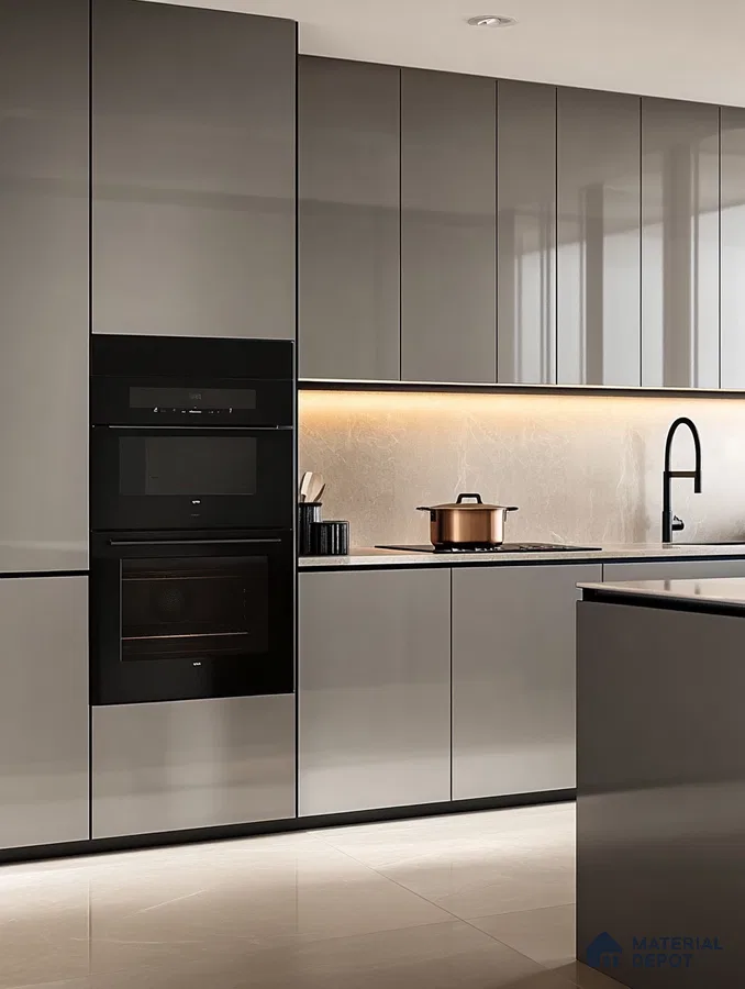 Sleek Onyx Kitchen with Integrated Lighting | Material Depot