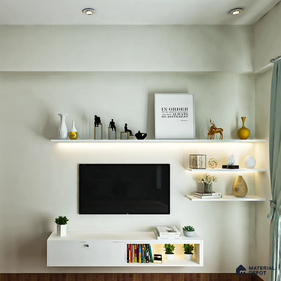 Modern White TV Unit