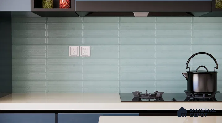 Soft Aqua Fluted Kitchen Tiles for a Fresh & Modern Look | Material Depot