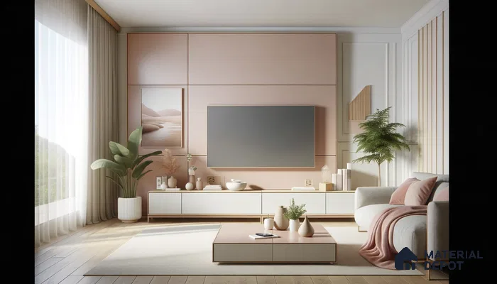 Soft Blush Modernity, Inviting Warmth in a Chic Living Space | Material Depot