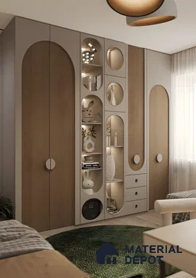 Soft Tones and Smooth Arches: A Contemporary Storage Solution | Material Depot