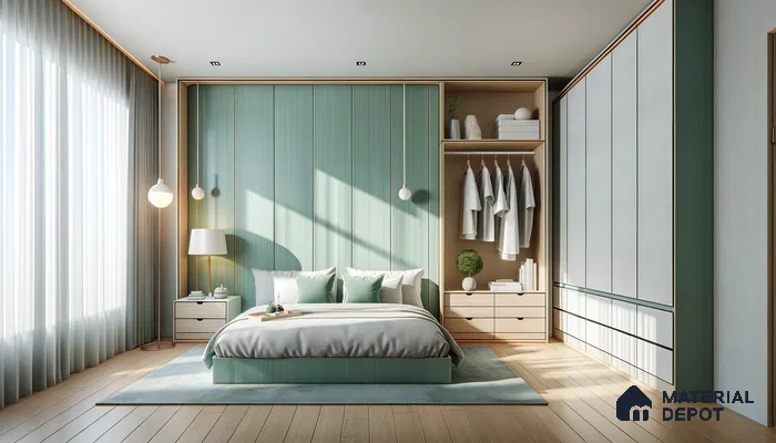 Soothing Seafoam Green Palette Defines a Refreshing Modern Bedroom Space | Material Depot