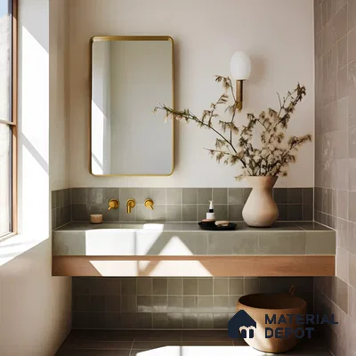 Sophisticated Bathroom With Grey Tiles | Material Depot