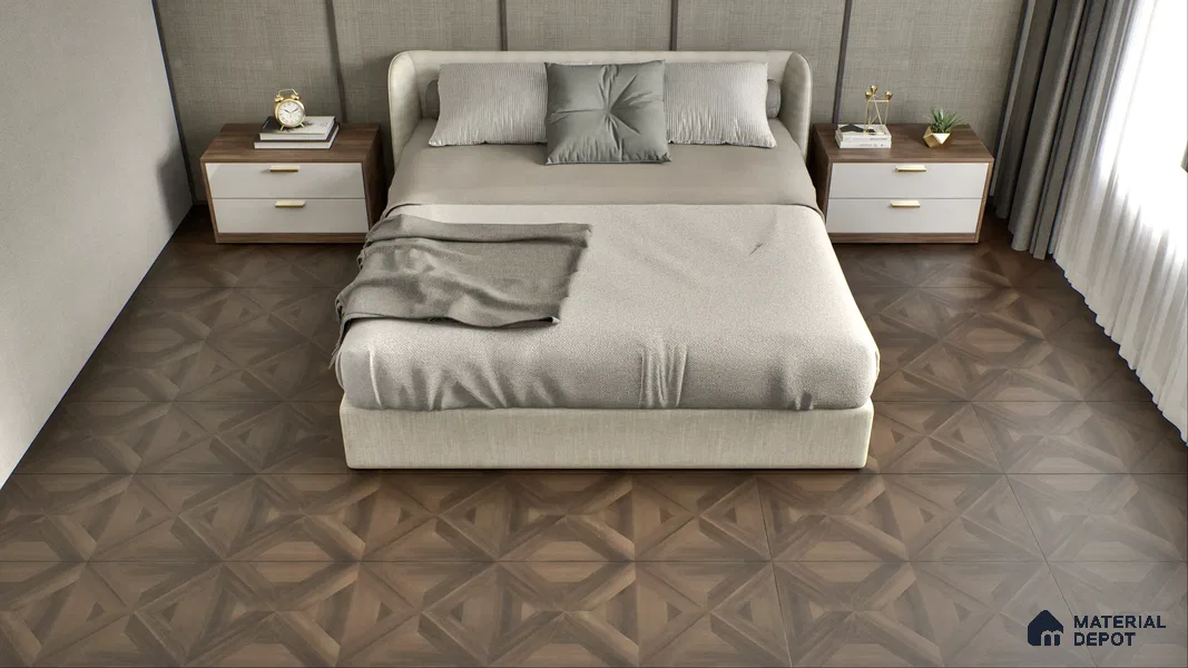 HDF Parquet Laminate Wood Floor AC5 Class 33 Grade Parquet Coffee Wenge LF 00314 D 32x16 inch (806x405 mm) - 12 mm | Natural Wood Grain Surface | V Groove | Unilin Click Locking System with Moisture Resistant Beige Backing | 12-15 Years Warranty