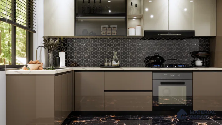 Marble Wall & Floor Tile TL 05117 Marblis Italino Raven 4 ft x 2 ft Vitrified Endless High Gloss Finish - 9 mm (Random 4) | Suitable for Living Room, Bedroom & Bathroom