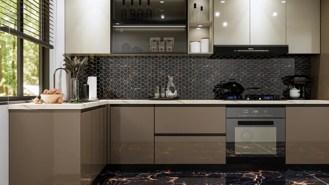 Marble Wall & Floor Tile TL 05117 Marblis Italino Raven 4 ft x 2 ft Vitrified Endless High Gloss Finish - 9 mm (Random 4) | Suitable for Living Room, Bedroom & Bathroom