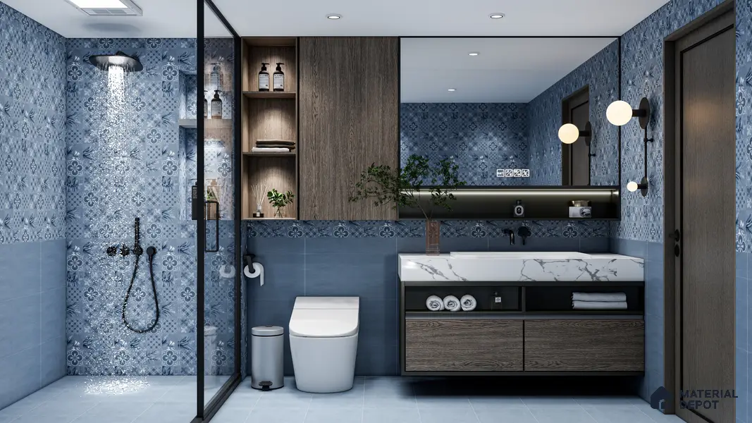 TL 01202 D Quanto Aqua 300 x 300 mm Ceramic Anti Skid Matte Finish Bathroom Floor Tile - 8 mm