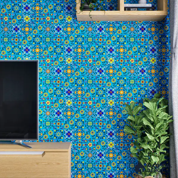 Multifired Moroccan Floor & Wall Tile TL 05687 Zellige Golden Klimt 12 x 12 inch Vitrified Matte Finish - 9 mm | Suitable for Living Room, Bathroom, Kitchen & Backsplash