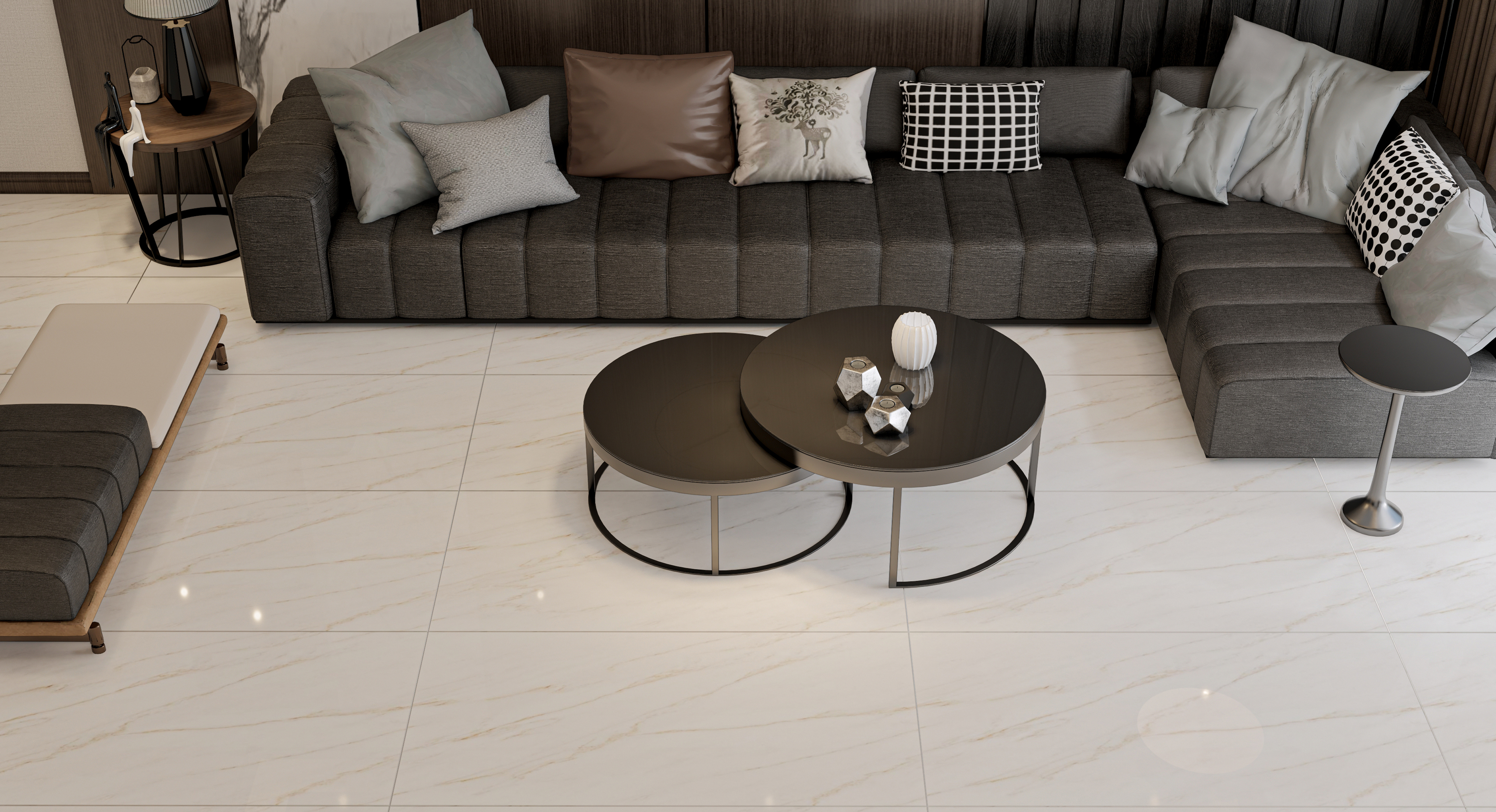 TL 10134 Fame Crema 6 ft x 4 ft Glossy Finish PGVT Vitrified Tile - 9 mm | Adhesive and Spacers Must be Used During Installation