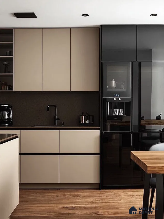 Sophisticated Minimalist Kitchen: A Blend of Warmth and Modernity | Material Depot
