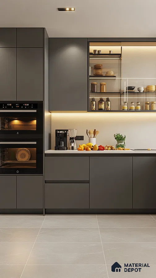 Sophisticated Monochrome Kitchen: Chic Simplicity with State-of-the-Art Features | Material Depot