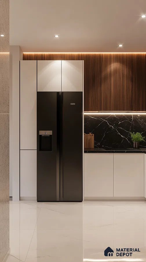 Sophisticated Simplicity: Chic Kitchen with Marble Highlights | Material Depot