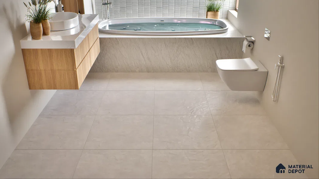 Stone Floor Tile TL 05168 Zephyr Shadow Silk 2 ft x 2 ft Vitrified  Matte Finish - 12 mm (Random 8) | Suitable for Terrace, Courtyard, Parking & Balcony
