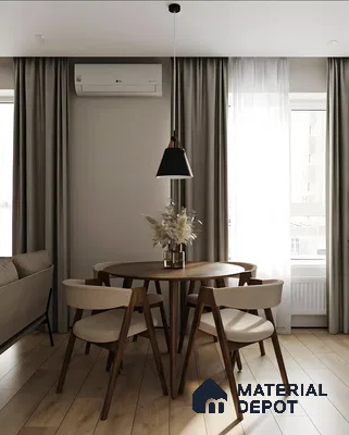 Spacious Dining Area With Laminate Wood Floor | Material Depot