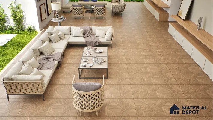 TL 03447 Buff Brown 1200 x 600 mm Matte Finish Wooden Look Wall & Floor Vitrified Tile - 9 mm (Random 01)