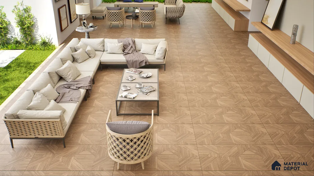 TL 03447 Buff Brown 1200 x 600 mm Matte Finish Wooden Look Wall & Floor Vitrified Tile - 9 mm (Random 01)