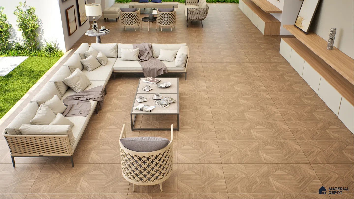 Spacious Modern Living Area with Outdoor Vibes | Material Depot