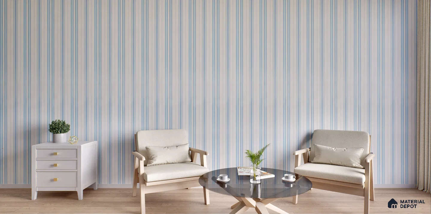 Striped Panels in a Modern Living Room | Material Depot