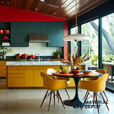 Stylish Kitchen With Yellow Accents | Material Depot