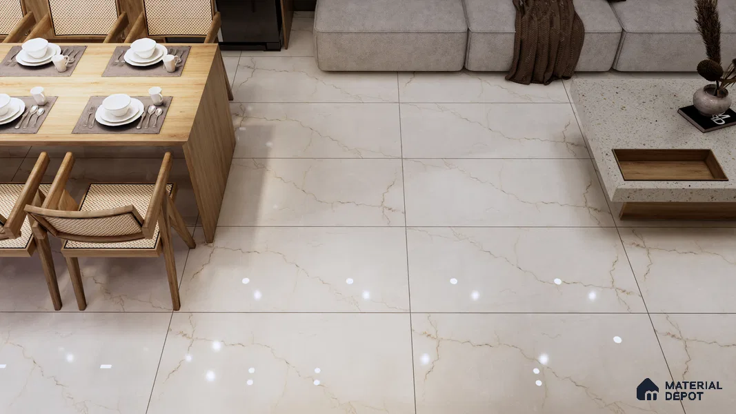 Floor & Wall Tile TL 07849 Endless Sauvage Beige 4 ft x 2 ft Vitrified Glossy Finish - 9 mm | Suitable for Kitchen, Bathroom, Living Room & Bedroom | Random 4