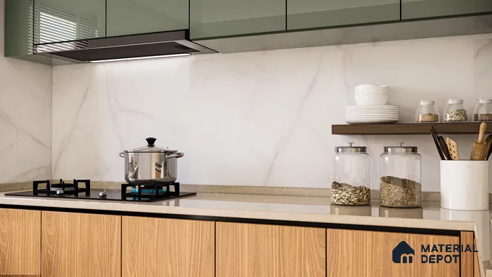 Subtle Marble Look Kitchen Backsplash for a Clean and Elegant Finish | Material Depot