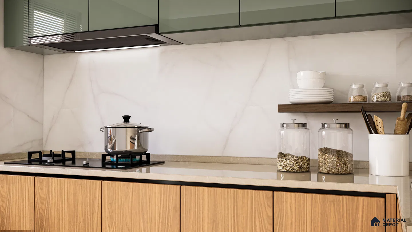 Subtle Marble Look Kitchen Backsplash for a Clean and Elegant Finish | Material Depot