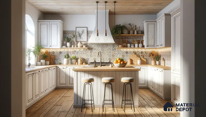 Sun-Kissed Bohemian Kitchen with Mosaic Tiles and Wood Accents | Material Depot