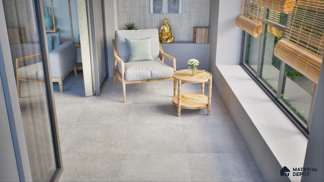 Stone Floor Tile TL 11403 D Nova Nero 2 ft x 2 ft Matte Finish Anti Skid Outdoor Parking Vitrified Fullbody Tile - 15 mm | 8 Random Design | Suitable for Parking, Balcony, Terrace & Coutyard