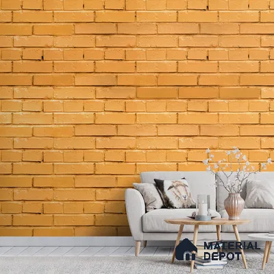 A close-up of a 3D Natural Yellow Brick Look Wallpaper 19.6 Inches(W) x 420 Inches(H) Atarangi Series 3D Patterned - 57 Sq. Ft. with a finish available at Material Depot in Bangalore