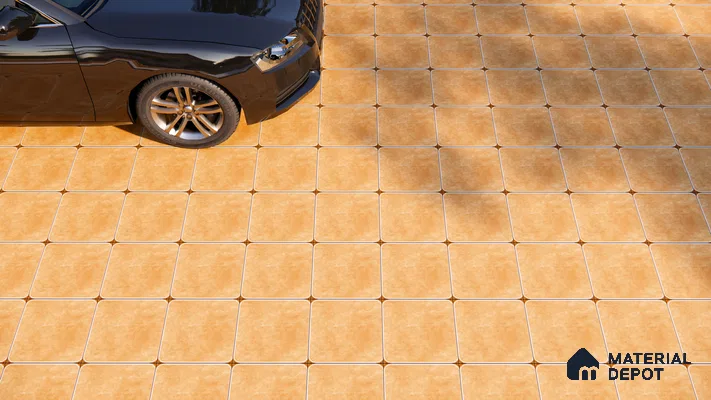Budget Friendly Plain Look Value for Money Parking Brown Floor Tile 16 x 16 inch | TL 00600 | Vitrified Matte Finish Tile - 12 mm | Suitable For Parking, Bathroom, Balcony & Terrace | Pattern Alignment May Vary | 2-3 mm Spacer is Mandatory