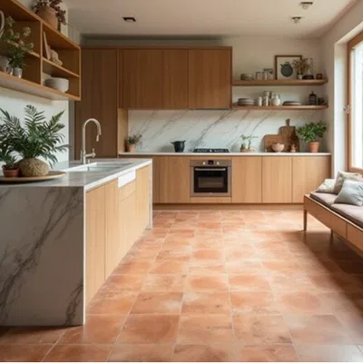 Closeup application image of Terracotta Plain Tiles