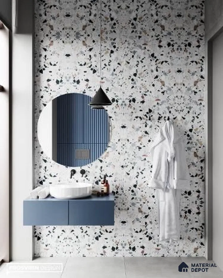 Terrazzo Charm: Contemporary Minimalist Bathroom | Material Depot