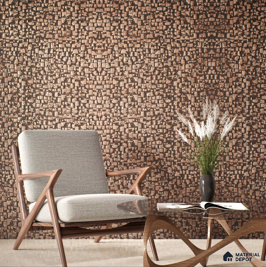 Textured Wall Panels with Metallic Accents | Material Depot