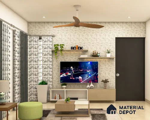 Classic Compact TV Unit with Open Ledges.