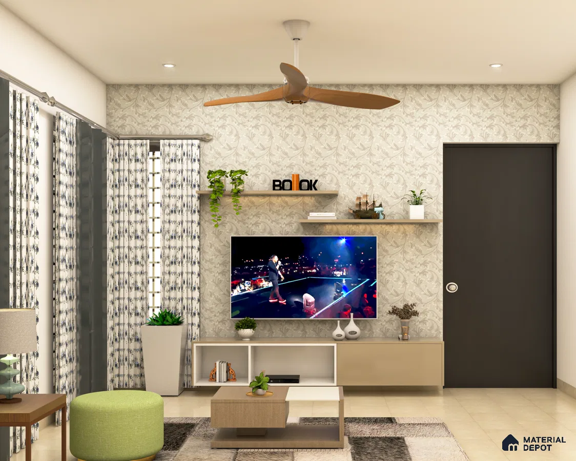 Classic Compact TV Unit with Open Ledges.