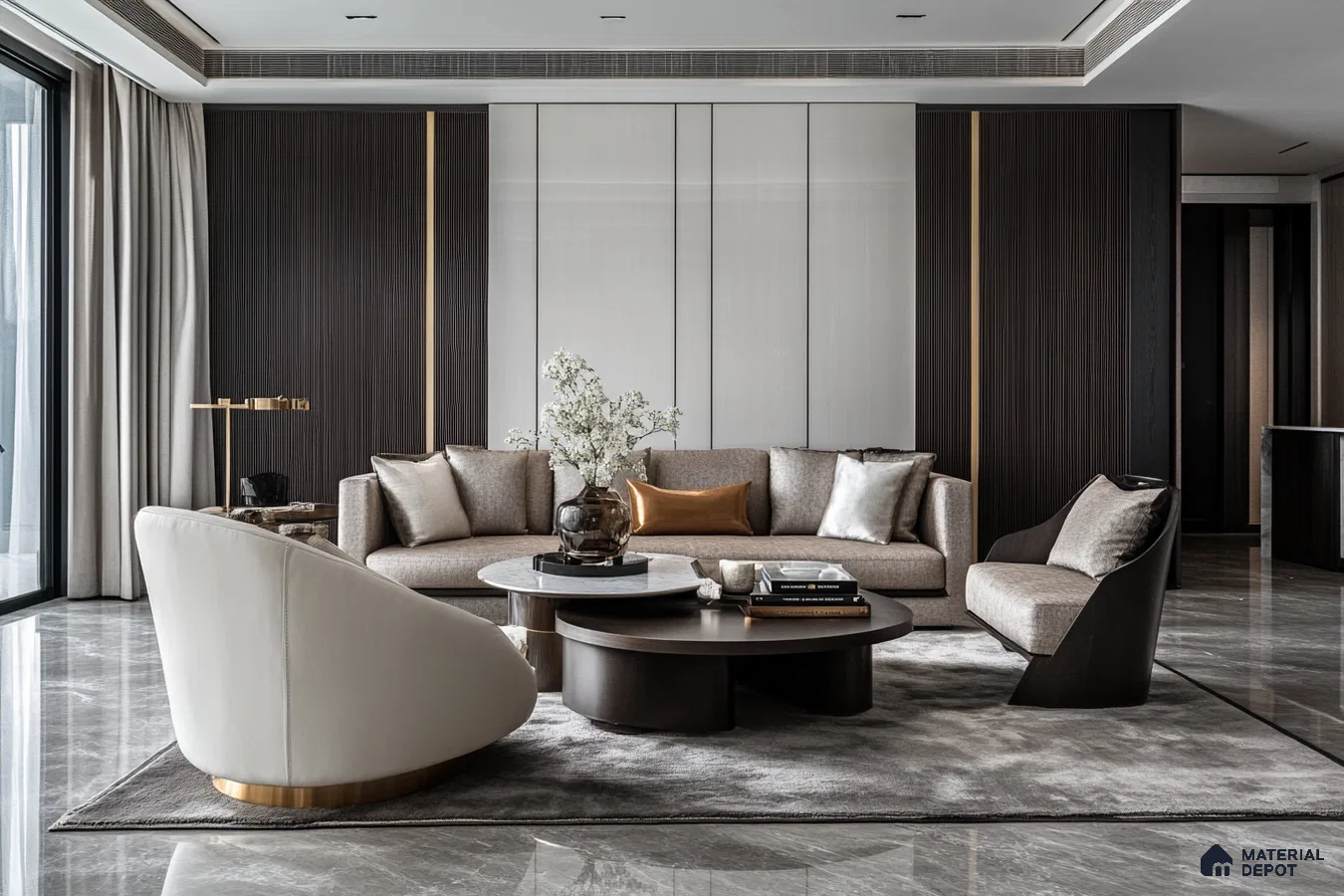 Timeless Elegance: A Luxurious Living Room with Classic Design Elements | Material Depot