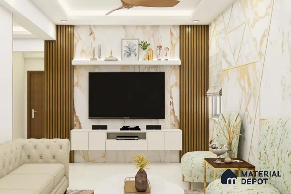 Classic TV Unit with Floating Storage.