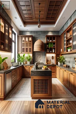Timeless Elegance: Traditional Kitchen with Ornate Woodwork | Material Depot
