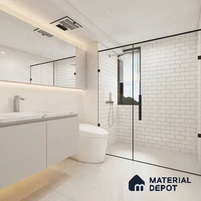 Timeless Elegance White Kitchen with Textured Accents | Material Depot