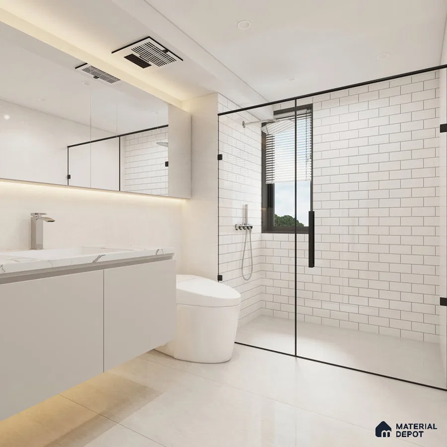 Timeless Elegance White Kitchen with Textured Accents | Material Depot