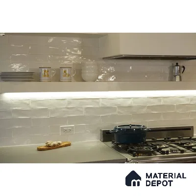Timeless Simplicity Beige Countertop with Extended White Rack | Material Depot