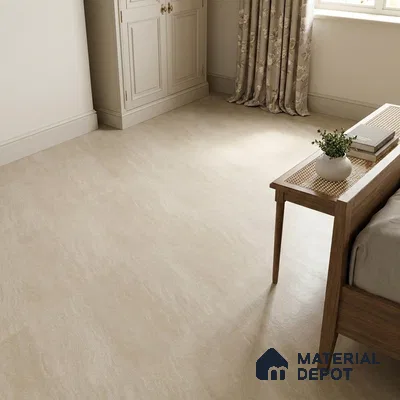 Modern Bedroom with Cream Sandstone-Look Matte Floor Tile