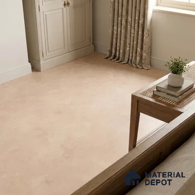 Traditional Bedroom with Blush Beige Plaster-Look Floor Tile