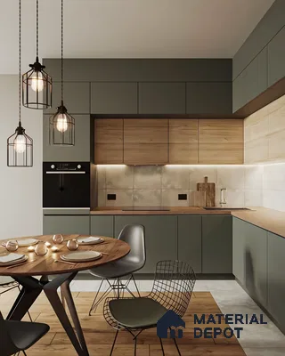 Traditional Kitchen With Light Wood And Matte Gray Finishes | Material Depot